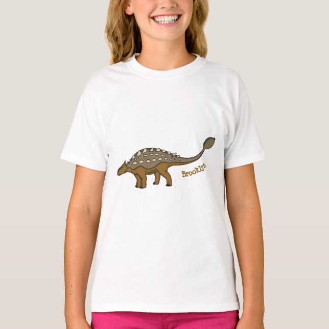 T-shirt Illustration de dinosaure blindé Ankylosaurus (Devant)