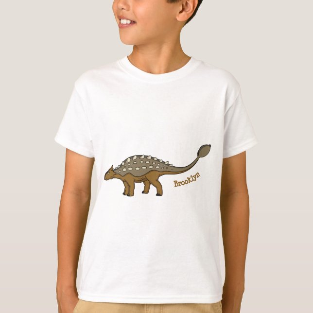 T-shirt Illustration de dinosaure blindé Ankylosaurus (Devant)