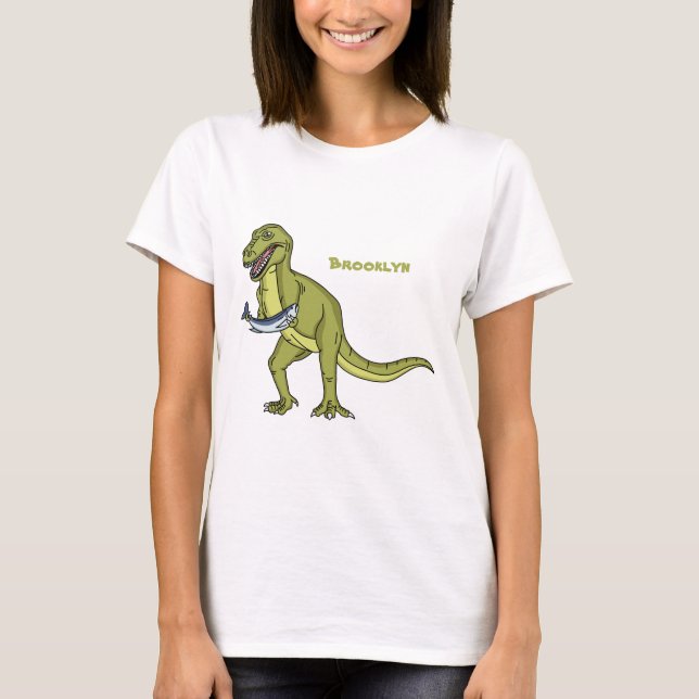 T-shirt Illustration de dinosaure T rex drôle (Devant)