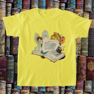 T-shirt Illustration de fée amoureuse de livres anciens