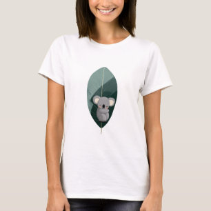 T-shirt Illustration de feuille de koala endormi