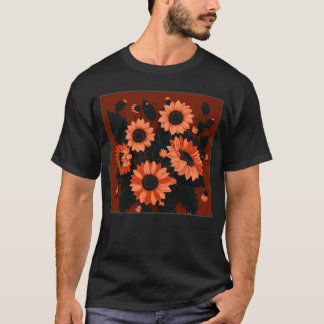 T-shirt Illustration de fleur solaire mignonne Plantes feu