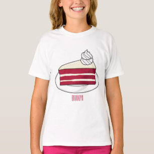 T-shirt Illustration de gâteau en velours rouge