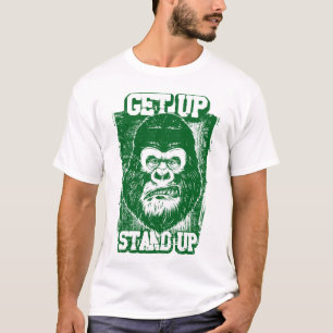 T-shirt Illustration de gorille verte debout
