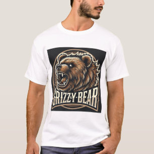 T-shirt Illustration de grizzly ours féroce