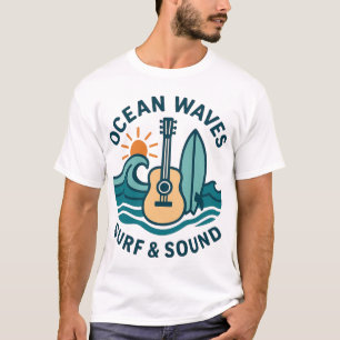 T-shirt Illustration de guitare rétro surf