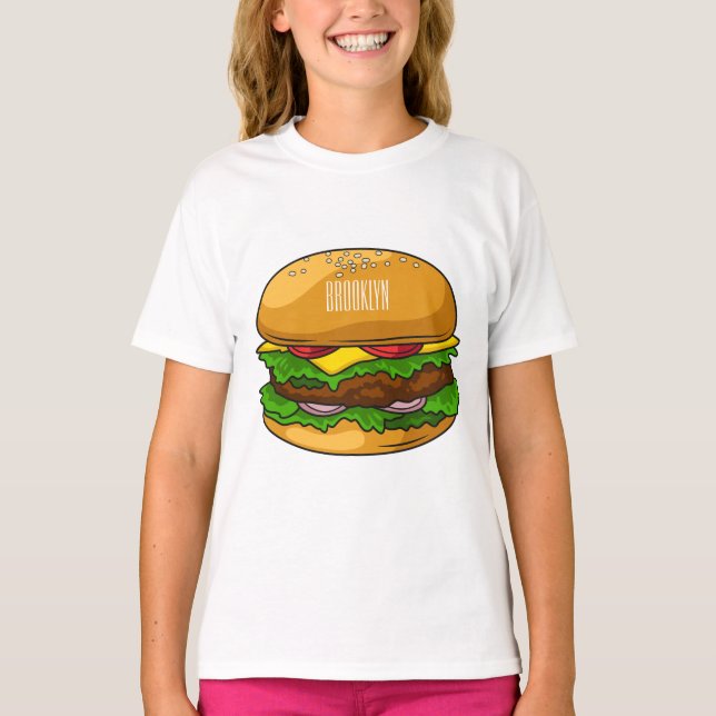 T-shirt Illustration de Hamburger (Devant)