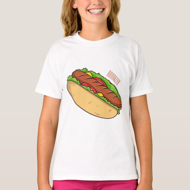 T-shirt Illustration de Hot dog (Devant)