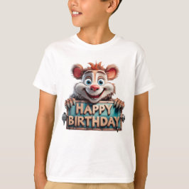 T-shirt Illustration de joyeux anniversaire en dessin anim