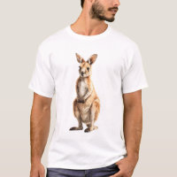 Illustration de kangourou australien doré sur fond