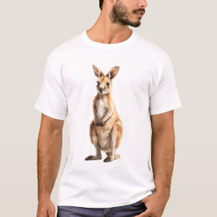 T-shirt Illustration de kangourou australien doré sur fond