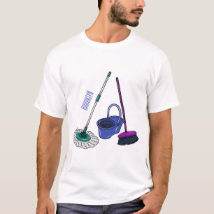 T-shirt Illustration de la bande dessinée Broom & mop
