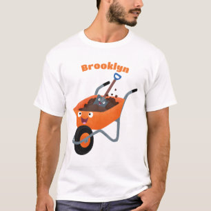 T-shirt Illustration de la brouette en brouette orange trè