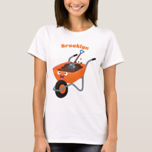 T-shirt Illustration de la brouette en brouette orange trè