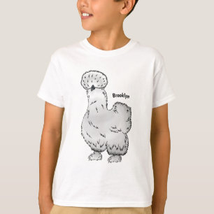 T-shirt Illustration de la caricature du poulet Silkie