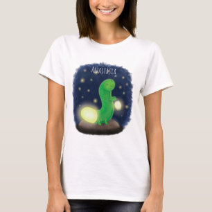 T-shirt Illustration de la caricature du ver vert tendre
