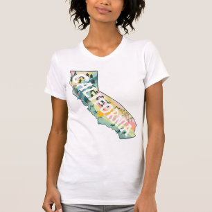 T-shirt Illustration de la carte de l'État de Californie