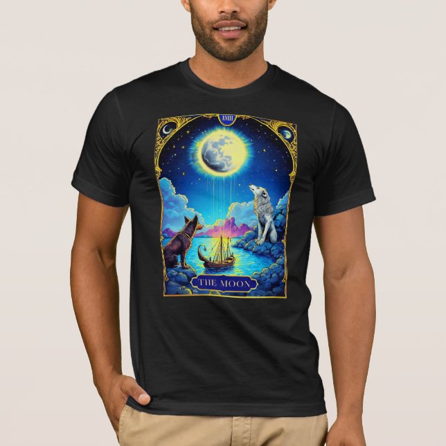 T-shirt Illustration de la carte Tarot, la lune (Devant)