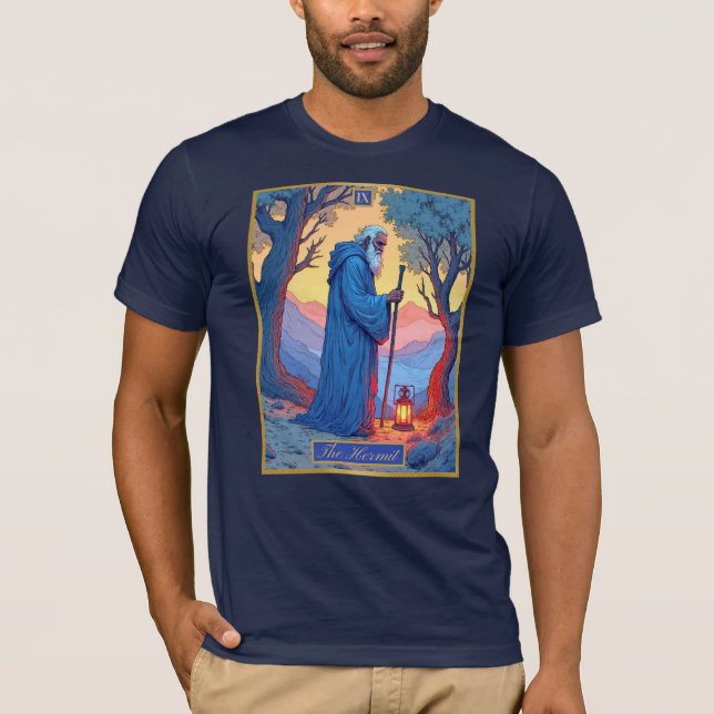 T-shirt Illustration de la carte Tarot, L'ermite (Devant)