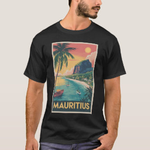 T-shirt Illustration de la côte de Maurice Art de voyage v
