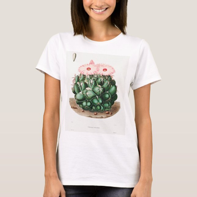 T-shirt Illustration de la fleur de cactus à dents de l'él (Devant)