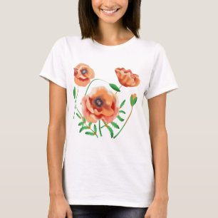 T-shirt Illustration de la fleur de pavot