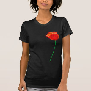T-shirt Illustration de la fleur du pavot rouge