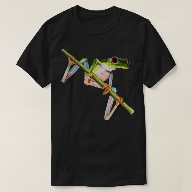 T-shirt Illustration de la grenouille à arbre rouge (Design devant)