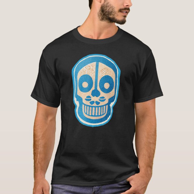 T-shirt Illustration de la main de sucre bleu simple Calav (Devant)