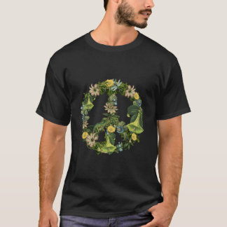 T-shirt Illustration de la nature botanique Signe de paix