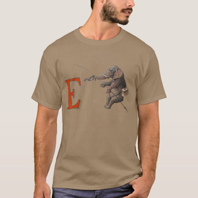 T-shirt Illustration de la pêche des éléphants (Devant)