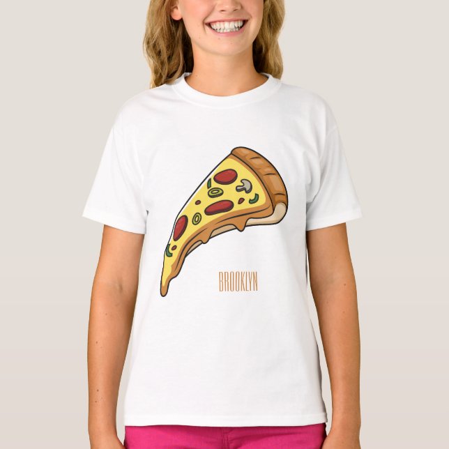 T-shirt Illustration de la pizza (Devant)