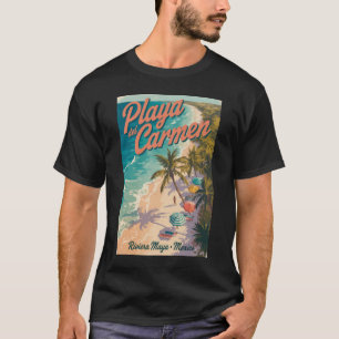 T-shirt Illustration de la plage de Playa del Carmen Art d