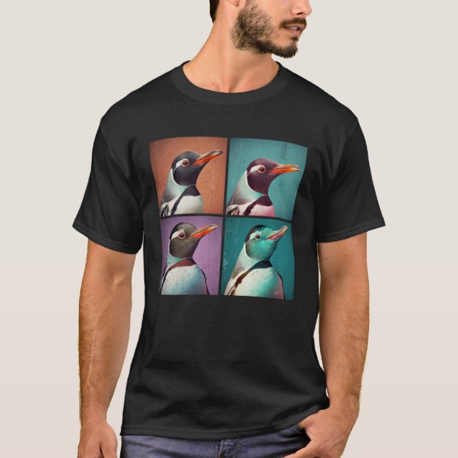 T-shirt Illustration de la pop pingouin Gentoo Animal colo (Devant)