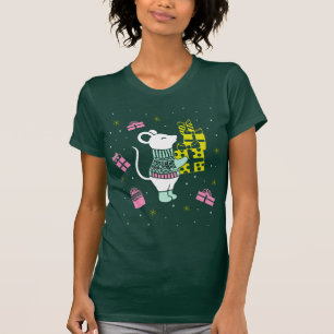 T-shirt Illustration de la souris des fêtes de Noël