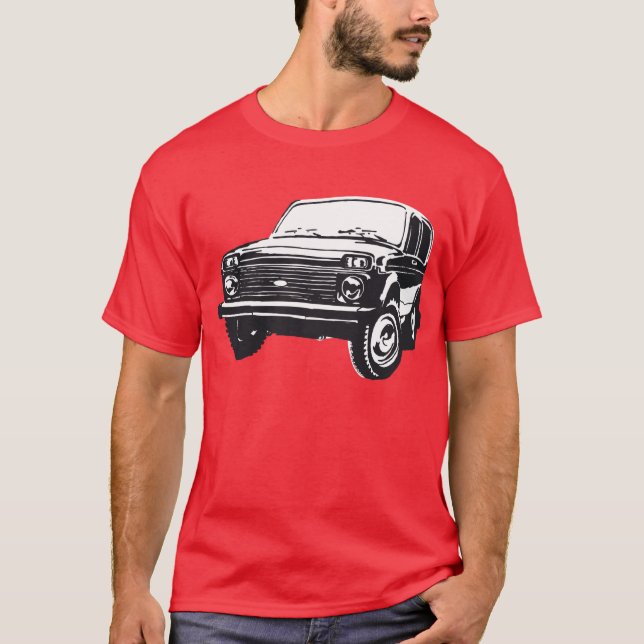 T-shirt Illustration de Lada Niva (Devant)