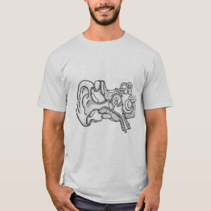 T-shirt Illustration de l'anatomie de l'oreille humaine de
