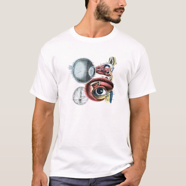 T-shirt Illustration de l'anatomie des yeux Optométrie (Devant)