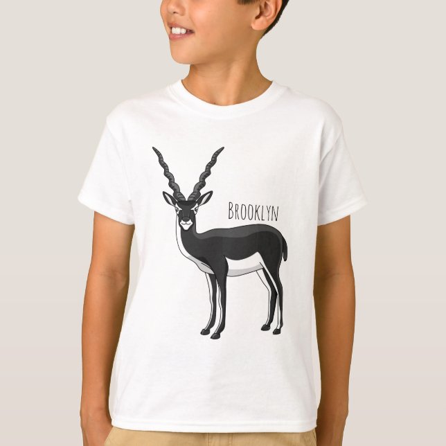 T-shirt Illustration de l'antilope Blackbuck (Devant)