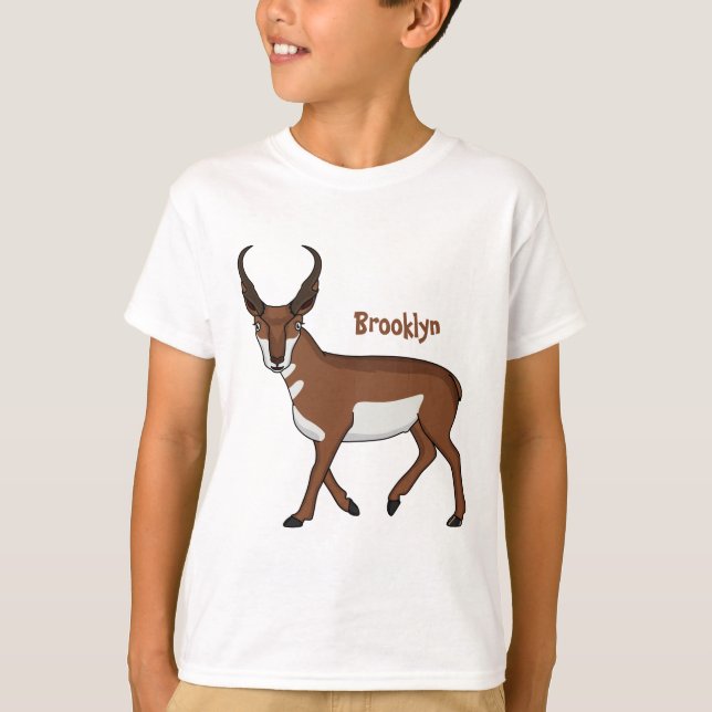 T-shirt Illustration de l'antilope Pronghorn (Devant)