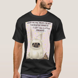 T-shirt Illustration de lapin de Pâques pug rose mignon dr