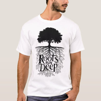 T-shirt Illustration de l'arbre profond des racines