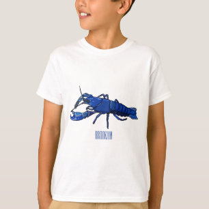 T-shirt Illustration de l'écrevisse marron bleu