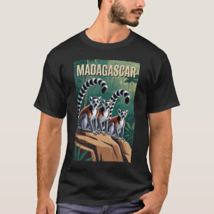 T-shirt Illustration de lémurs de Madagascar Art de voyage