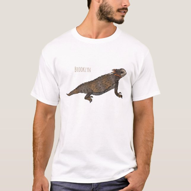 T-shirt Illustration de lézard à cornes de Regal (Devant)