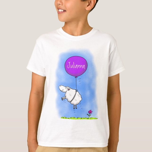 T-shirt Illustration de l'humour en ballons de mouton mign (Devant)