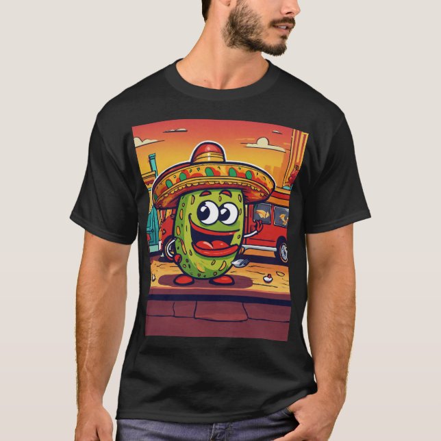 T-shirt Illustration de l'IA en style graffiti : Mexicaine (Devant)