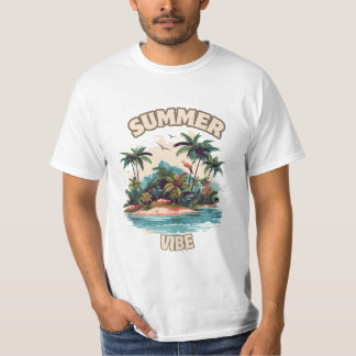 T-shirt Illustration de l'île tropicale Vibe été