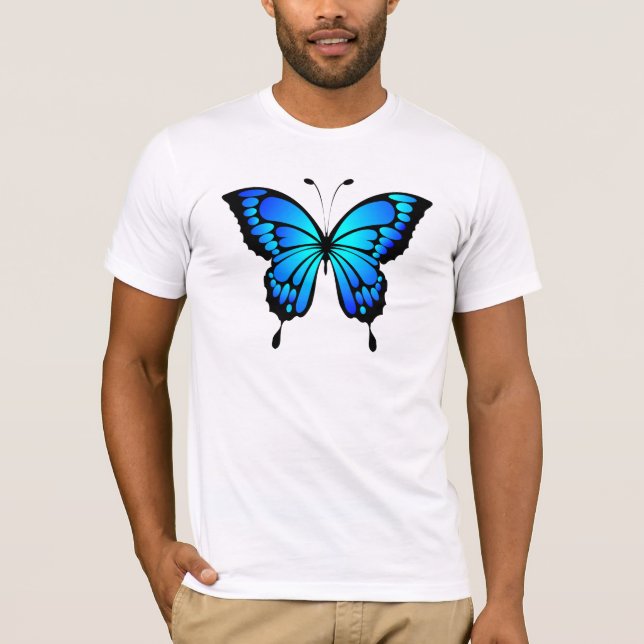 T-shirt Illustration de l'insecte bleu papillon-20284 (Devant)