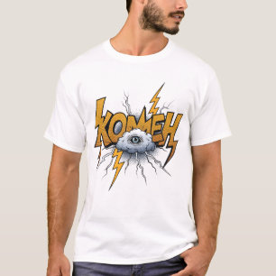 T-shirt Illustration de l'œil orageux de style bande dessi